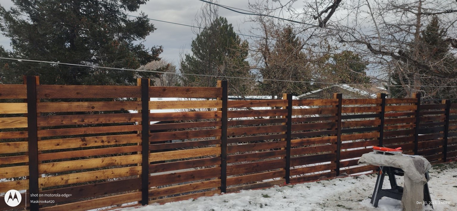 Custom horizontal wood fence